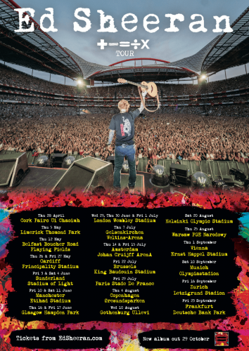 Ed Sheeran 2022 tour poster