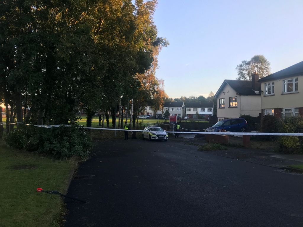 Gardaí at the scene in Blanchardstown after a man died in an alleged assault. Image: Stephanie Rohan/Newstalk