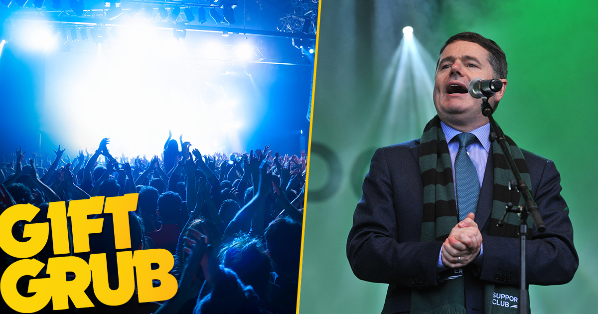Gift Grub: Paschal Donohoe Rocks The 3Arena With 'The Budget' Image