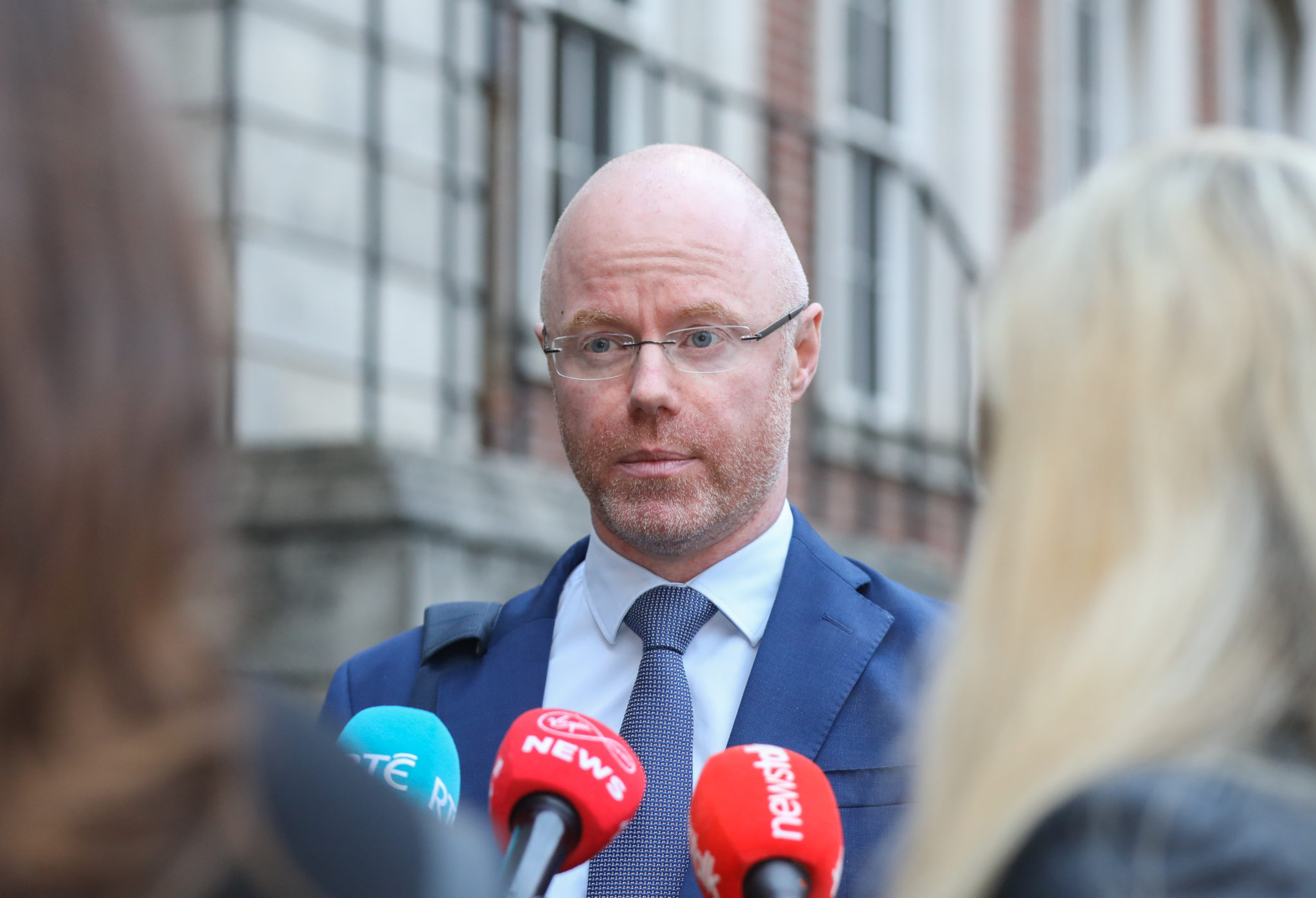 Minister for Health Stephen Donnelly outside Dublin Castle before this morning's Cabinet meeting, 19-10-2021. Image: Leah Farrell/RollingNews
