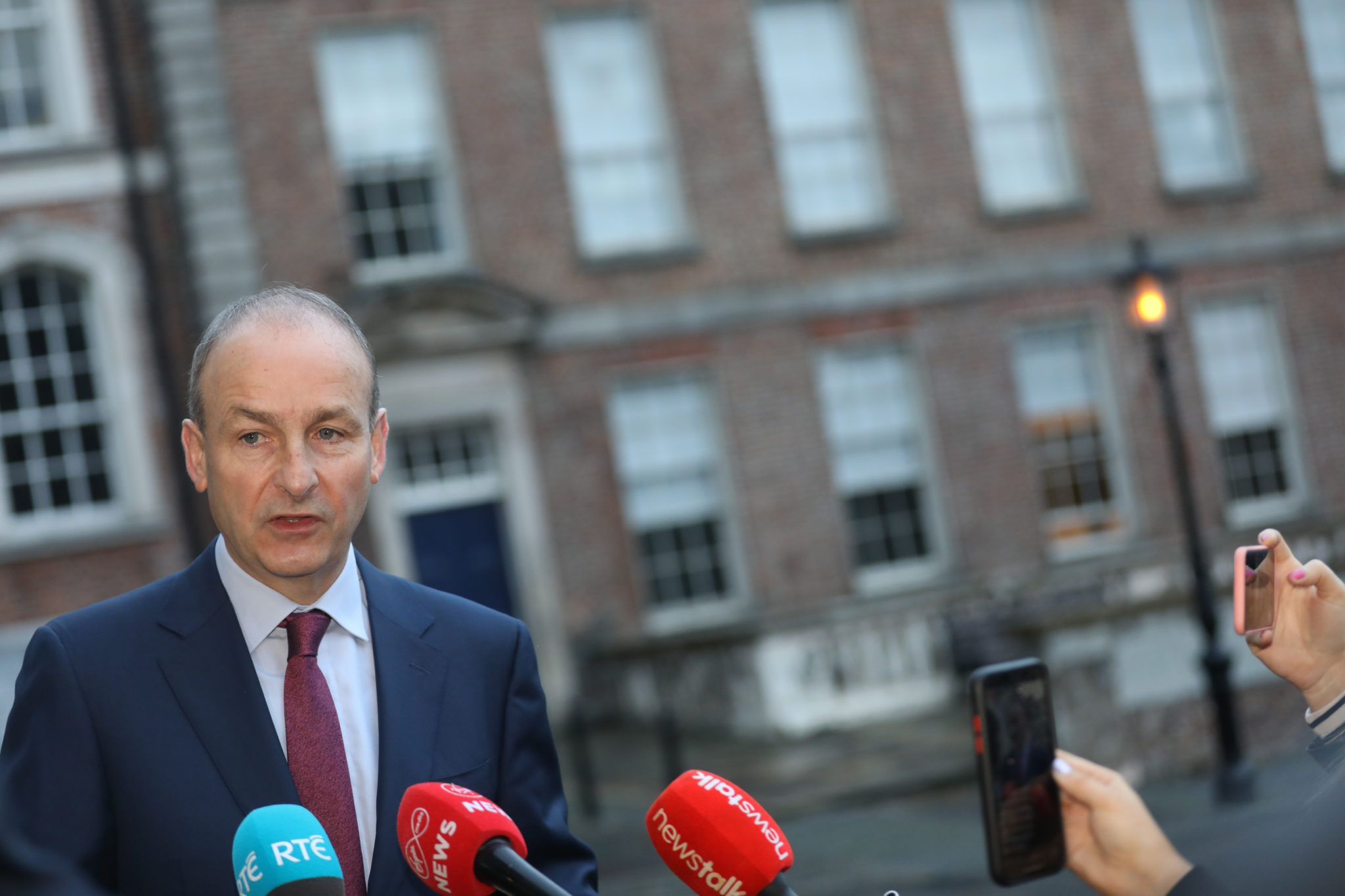 Taoiseach Micheál Martin outside Dublin Castle before this morning's meeting of the Cabinet, 19-10-2021. Image: Leah Farrell/RollingNews