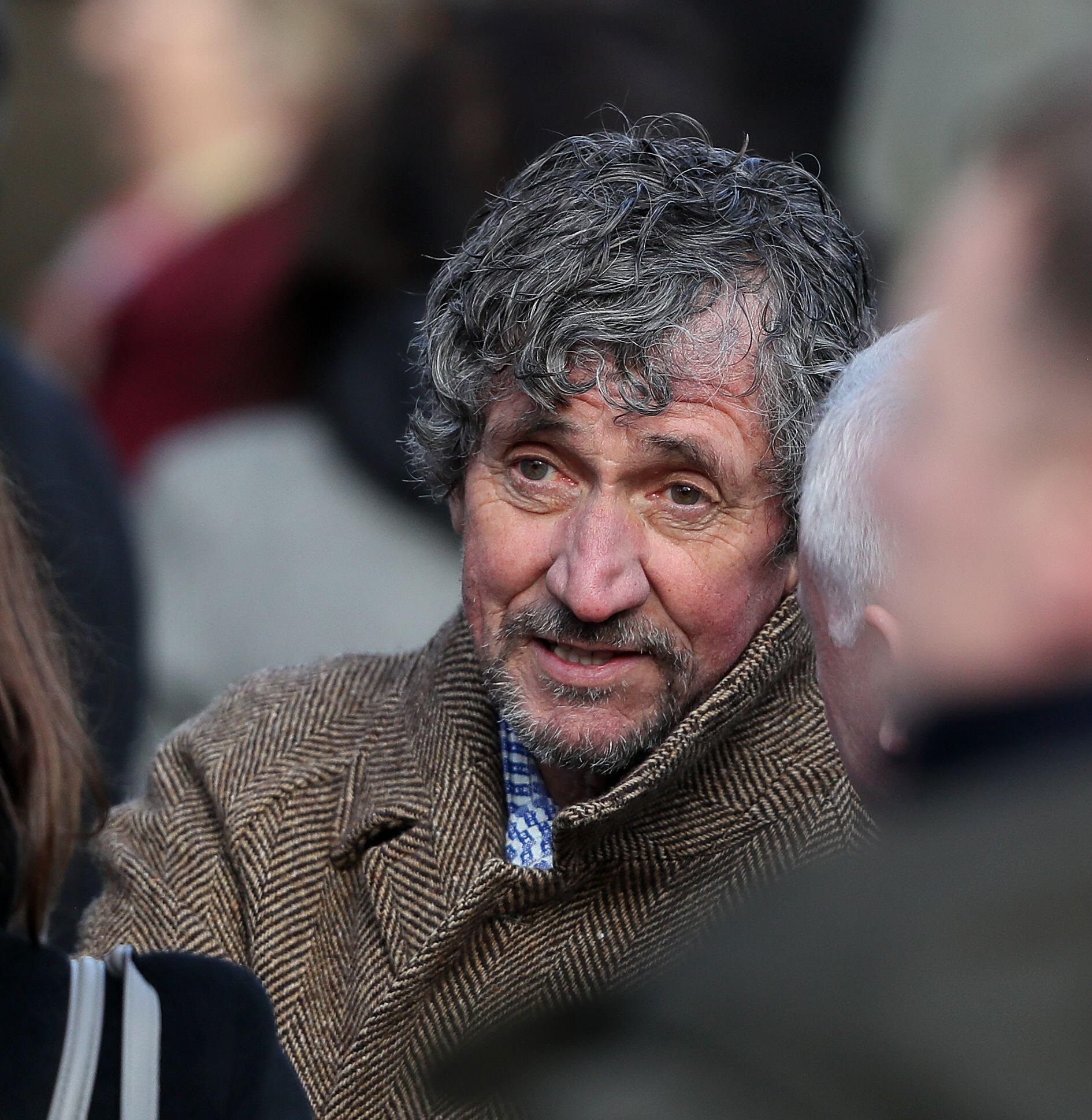 Former RTE broadcaster Charlie Bird is seen following the funeral of journalist and broadcaster Keelin Shanley in Glenageary, Co Dublin in February 2020.