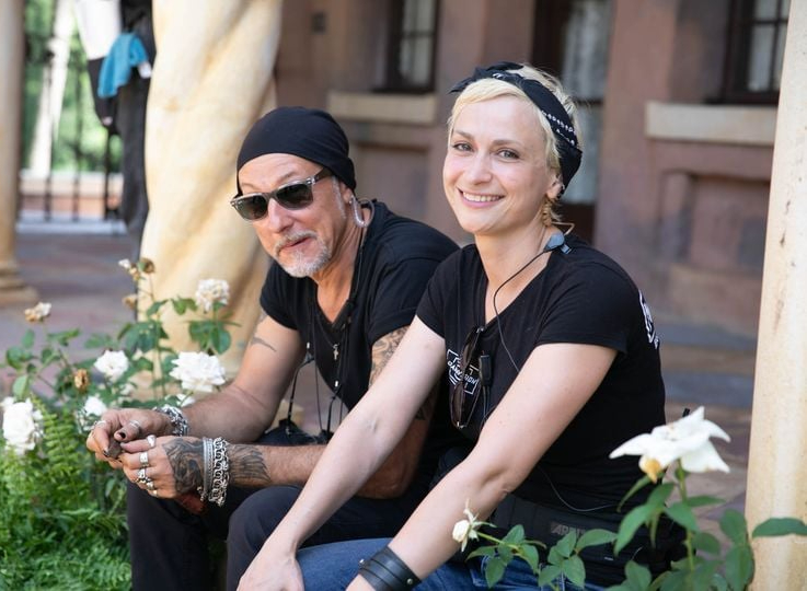 Serge Svetnoy and Halyna Hutchins on set. Image: Facebook