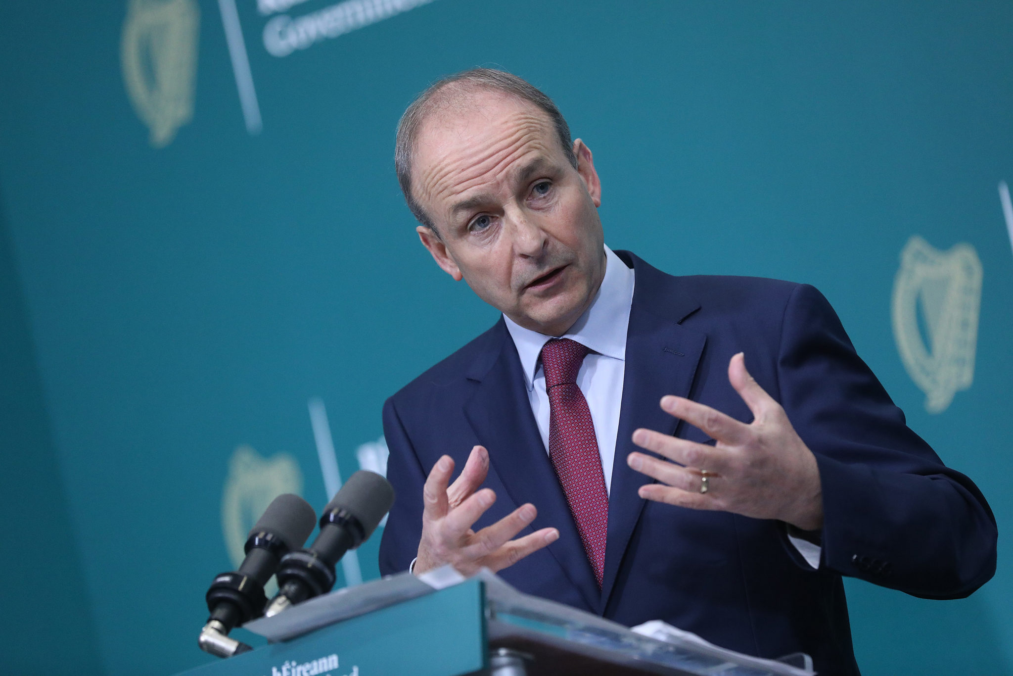 Taoiseach Micheal Martin delivers an address at Government Buildings in Dublin. Image: 16-11-2021. Image: Julien Behal