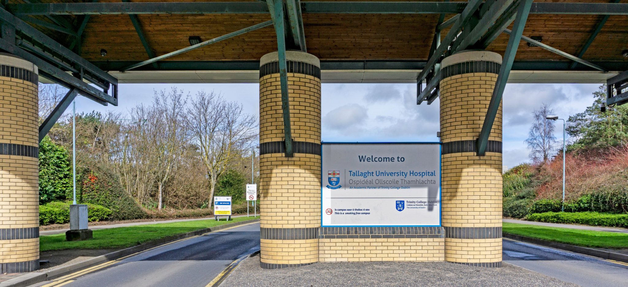 The entrance to Tallaght University Hospital, Dublin in March 2020.