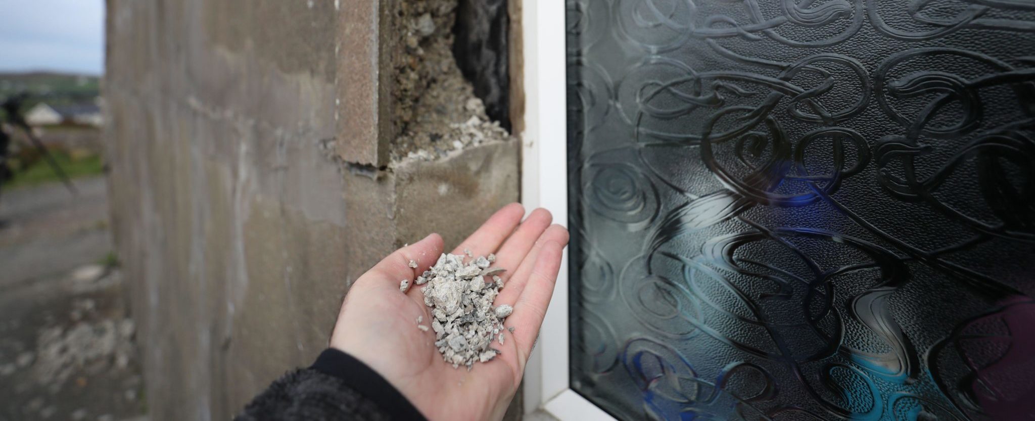 Structural damage is seen in the mica-affected home of Michael Glackin in Co Donegal, 7-10-21. 