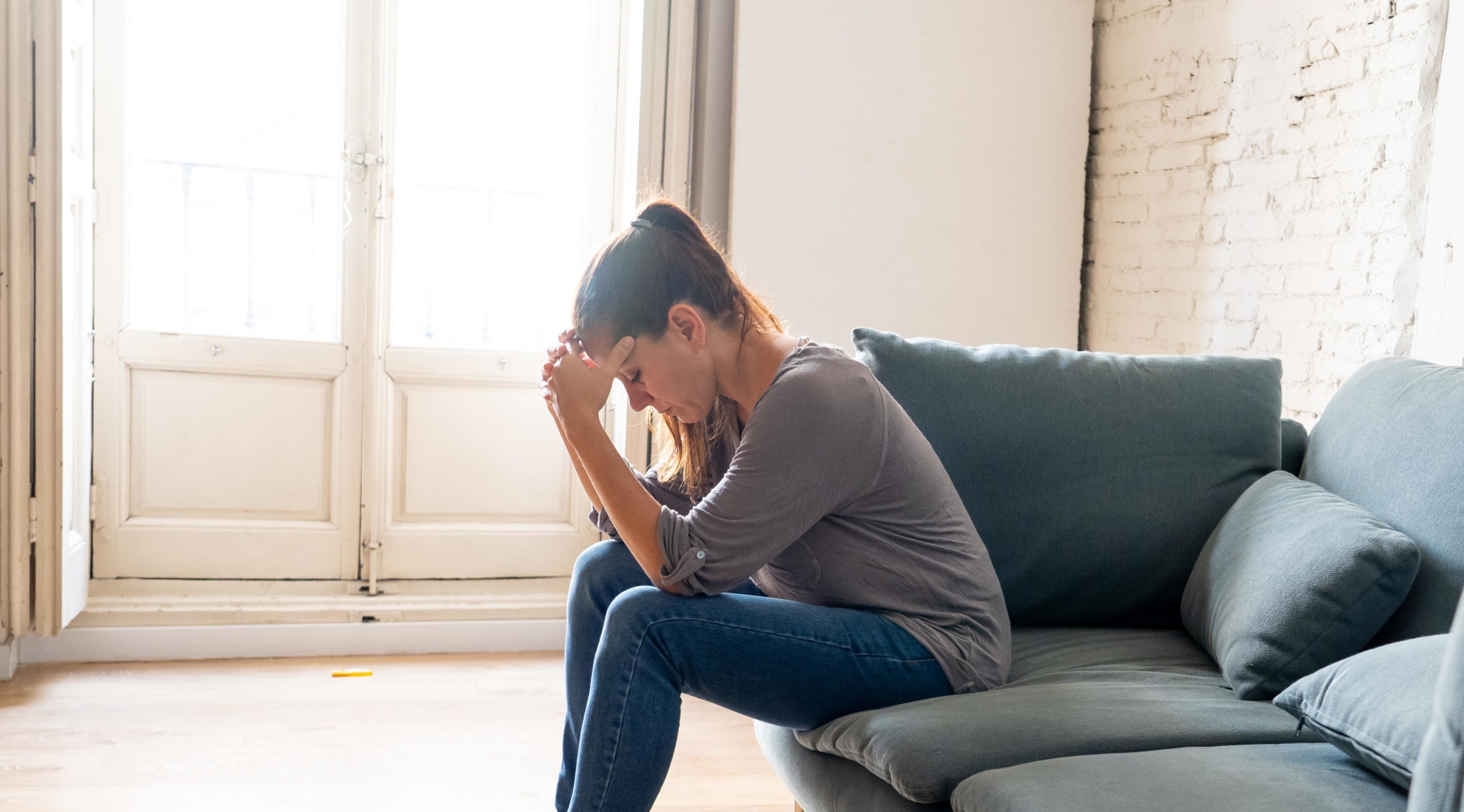 A woman suffering from depression is seen in this staged file photo.