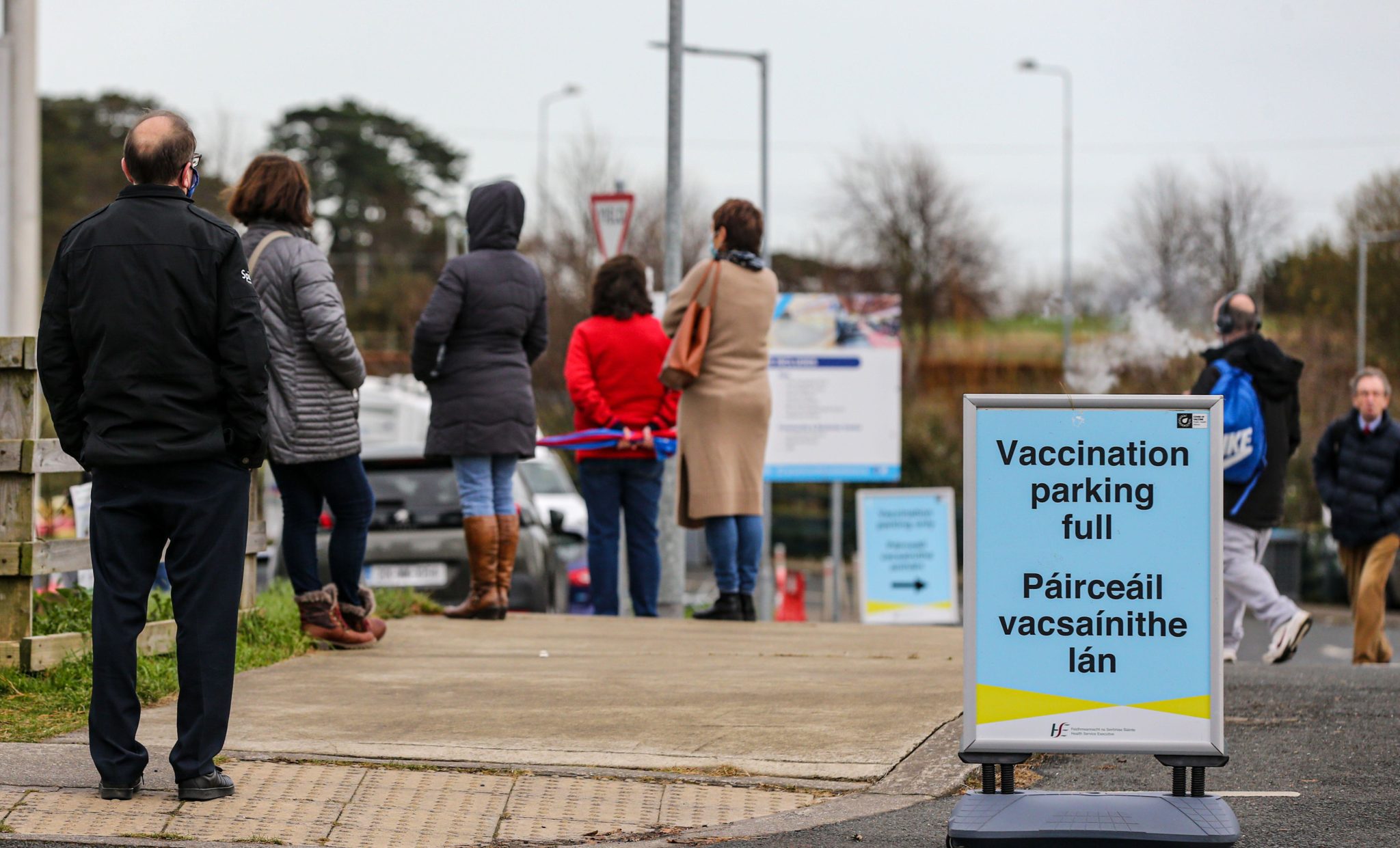 Queues form outside a walk-in vaccination centre in Greystones, Co Wicklow