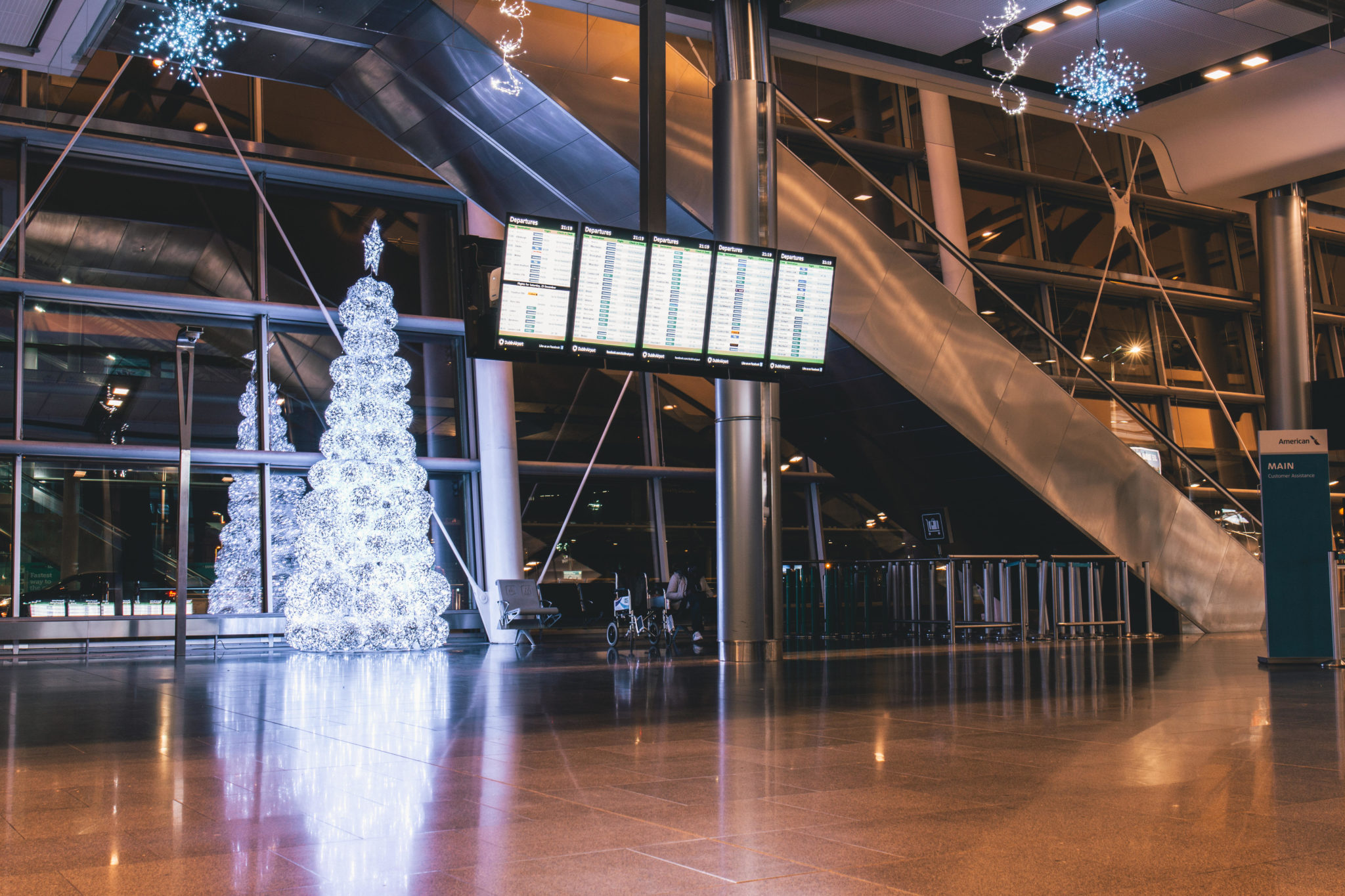 A view of Terminal 2 at Dublin Airport during the Christmas holiday season in December 2017. 