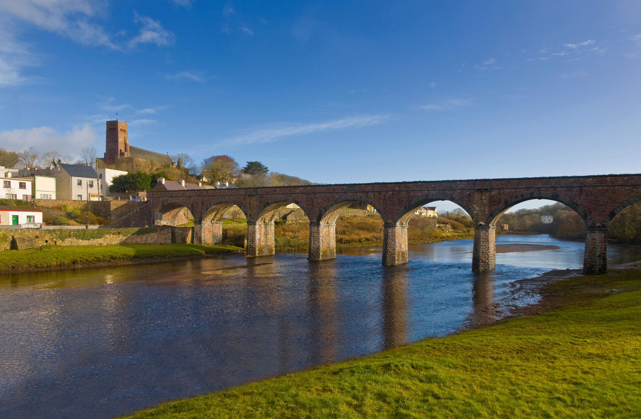 Seven Arch Railway Bridge over the Black Oak/Newport River, Newport, County Mayo. Image: George Munday / Alamy Stock Photo