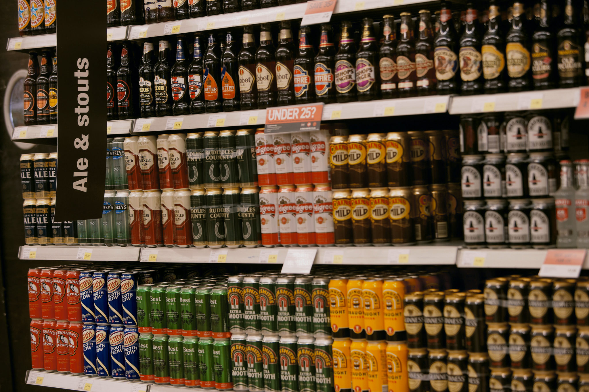 A selection of beer cans and bottles for sale, 11-8-10. 