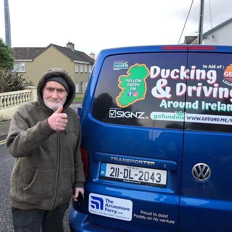 Arranmore Island native Paddy Conaghan ‘Ducking and Driving’ around Ireland for Gemma’s Legacy of Hope.