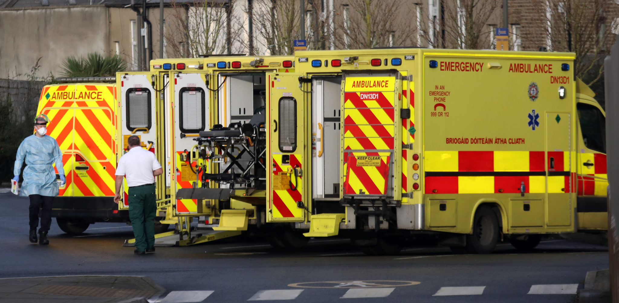 Ambulances outside the Mater Hospital in Dublin