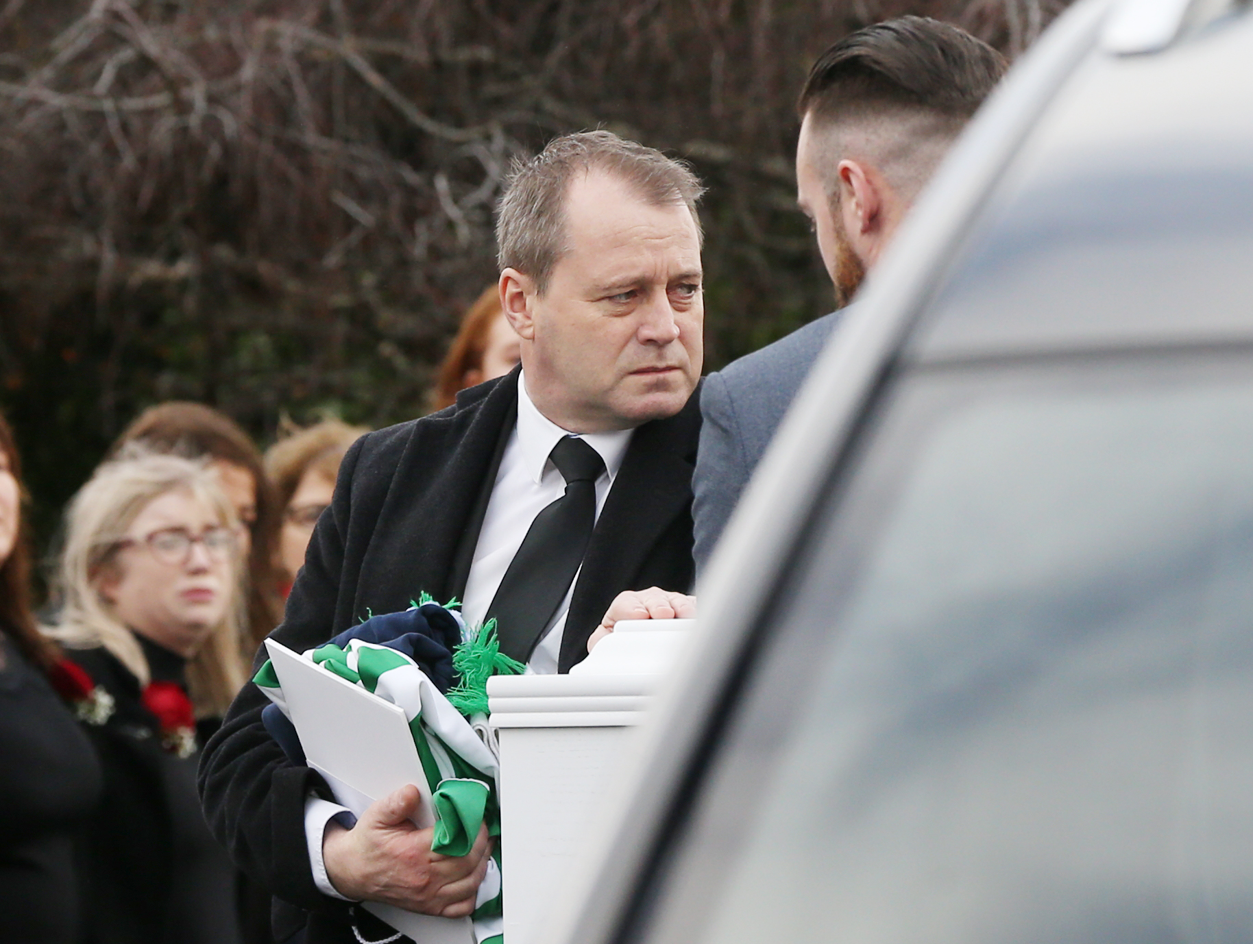 Andrew McGinley at the funeral mass for his children in January 2020