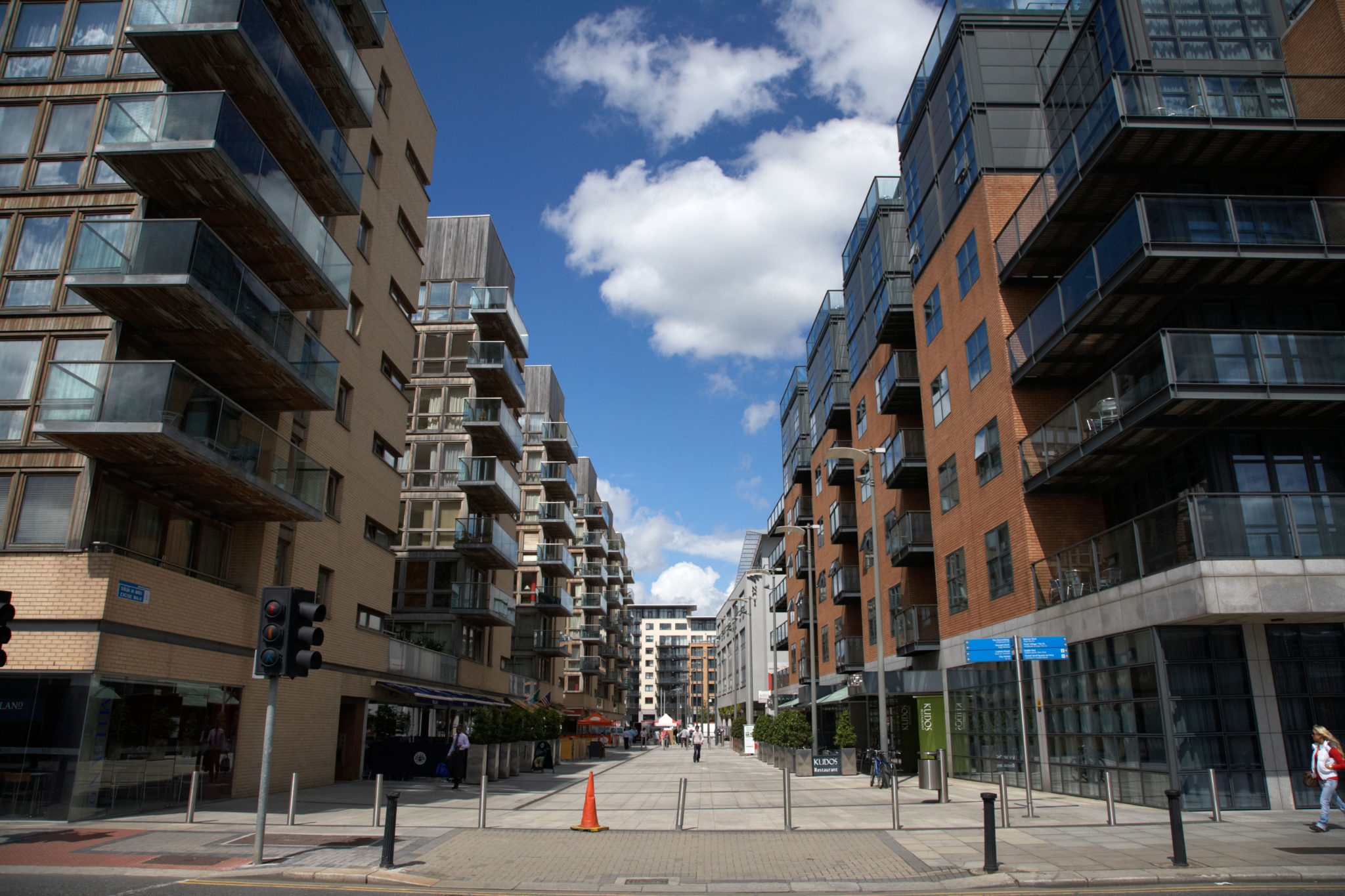 Apartment buildings on the north wall of Dublin's Docklands in July 2009