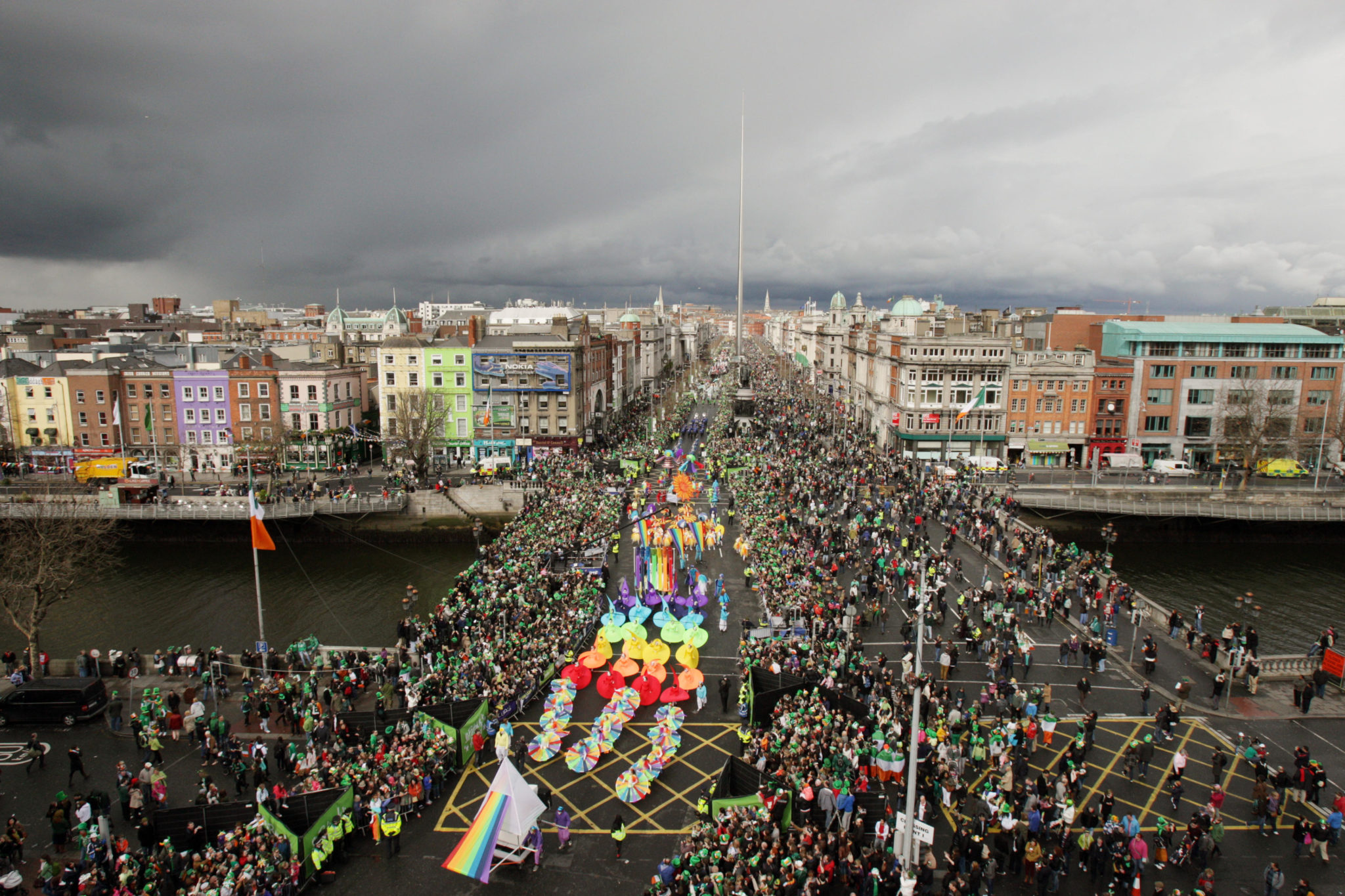 Crowds gather for the St Patrick's Day Parade on Dublin's O'Connell Street in March 2012