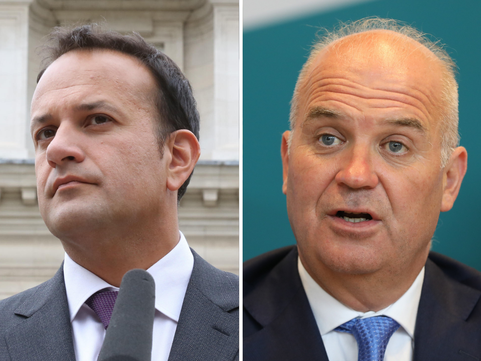Composite image shows Leo Varadkar (left) in September 2017 and CMO Dr Tony Holohan (right) in February 2022.