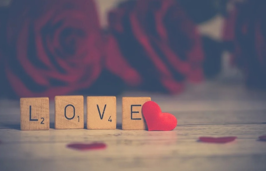 Galway. Image shows letter tiles spelling the word love, along with a red heart.