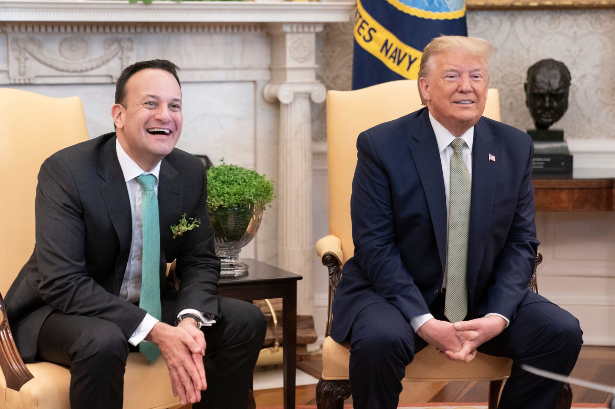 US President Donald Trump and Taoiseach Leo Varadkar meet for the annual St Patricks Day visit in the Oval Office.