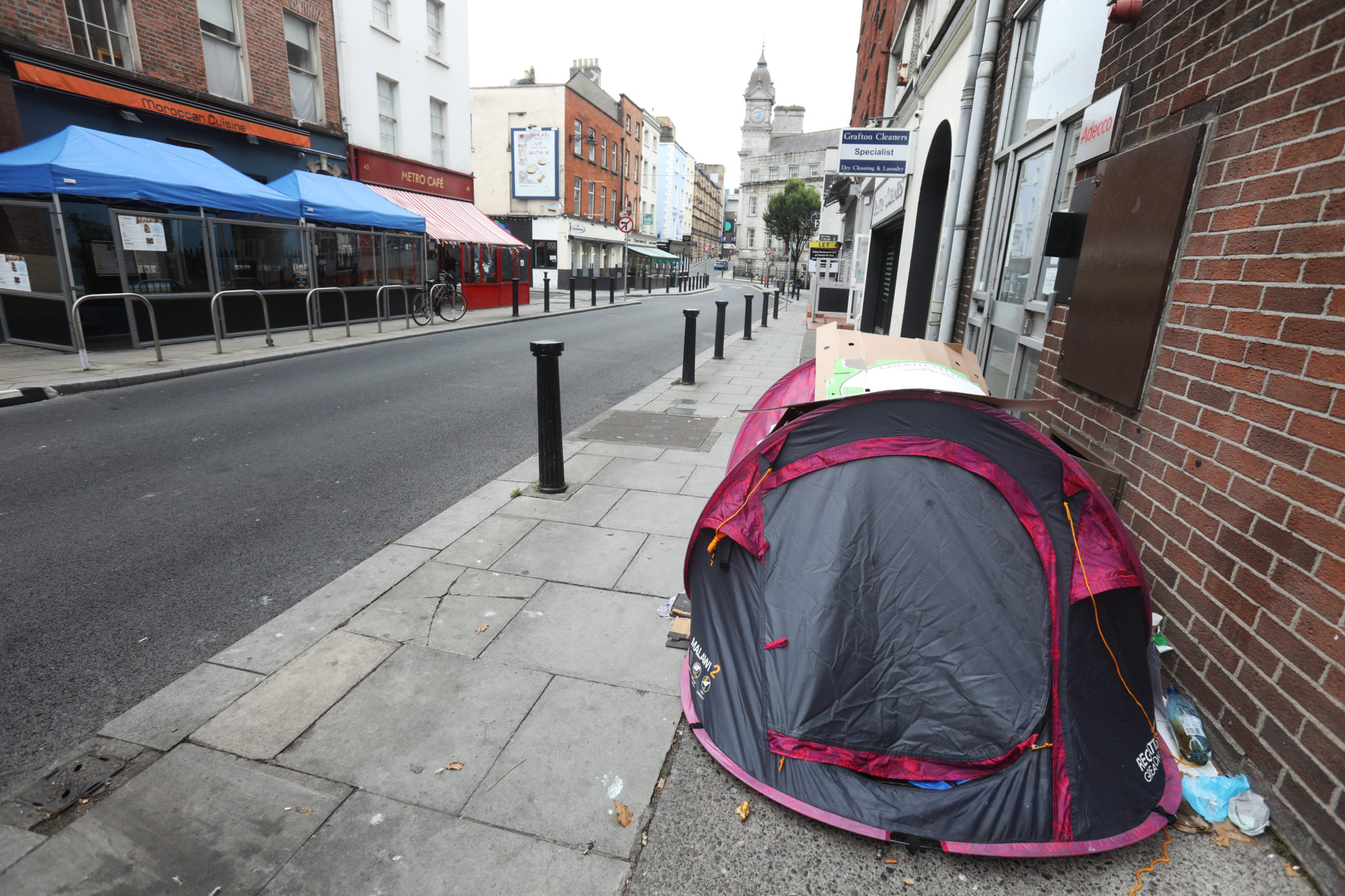 The tent of a homeless person living on the streets of Dublin City. Credit: Leah Farrell/RollingNews.ie