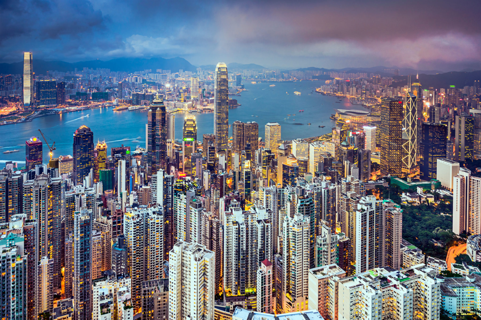 Victoria Harbour in Hong Kong, 21-3-14. 