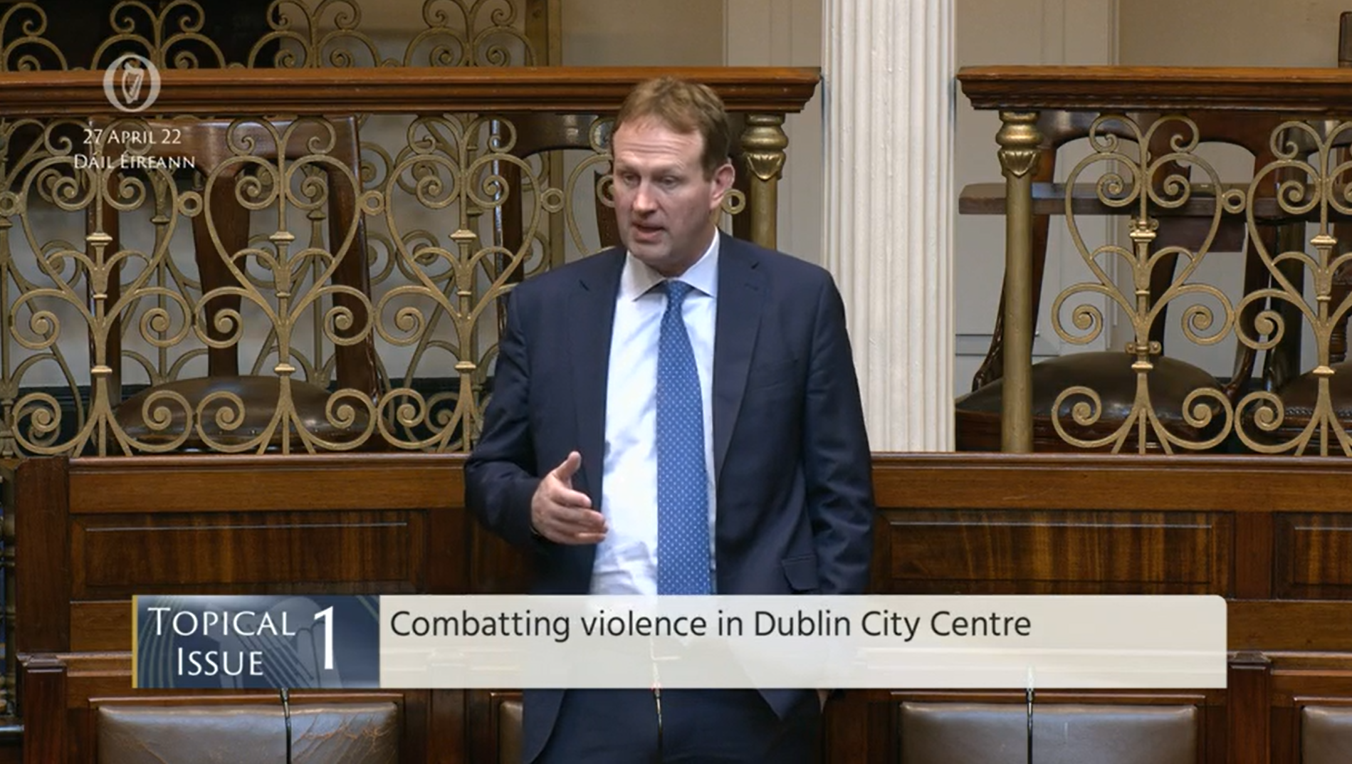 Fianna Fáil TD Jim O’Callaghan speaking in the Dáil. Image: Oireachtas.