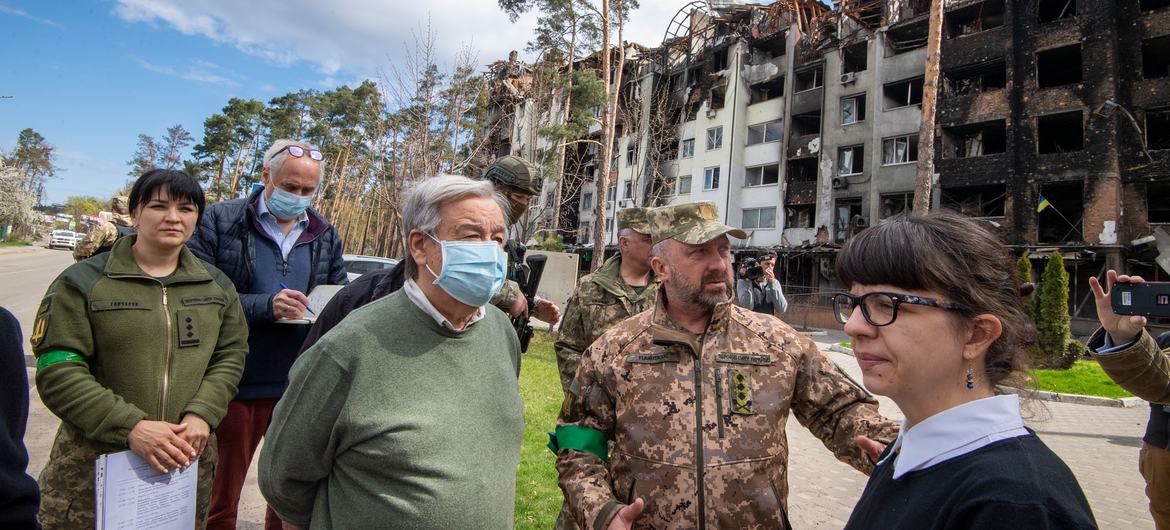 UN Secretary-General António Guterres visits Irpin, Ukraine. 