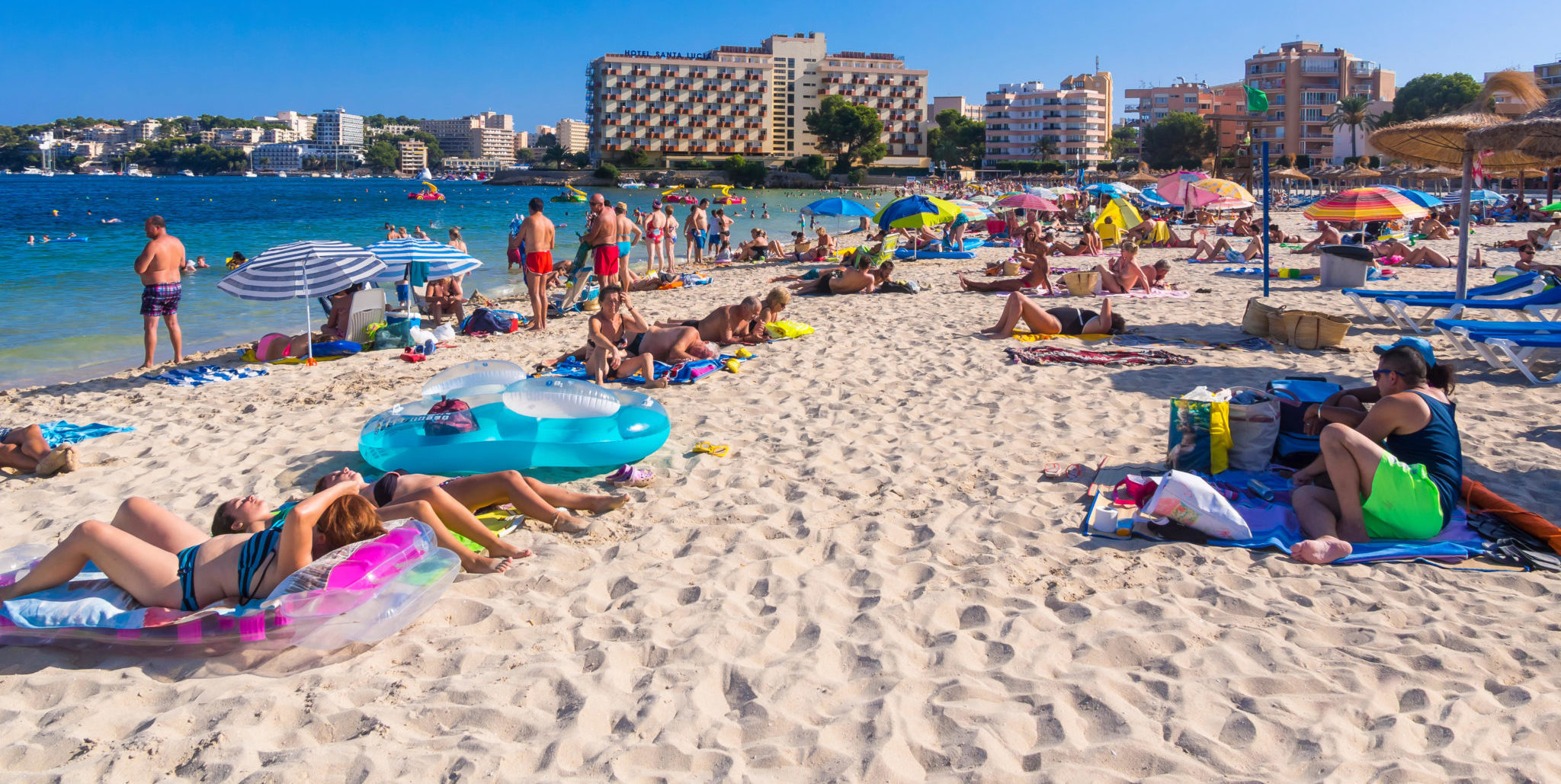 The beach in Magaluf, Mallorca. Image: Westend61 GmbH / Alamy Stock Photo