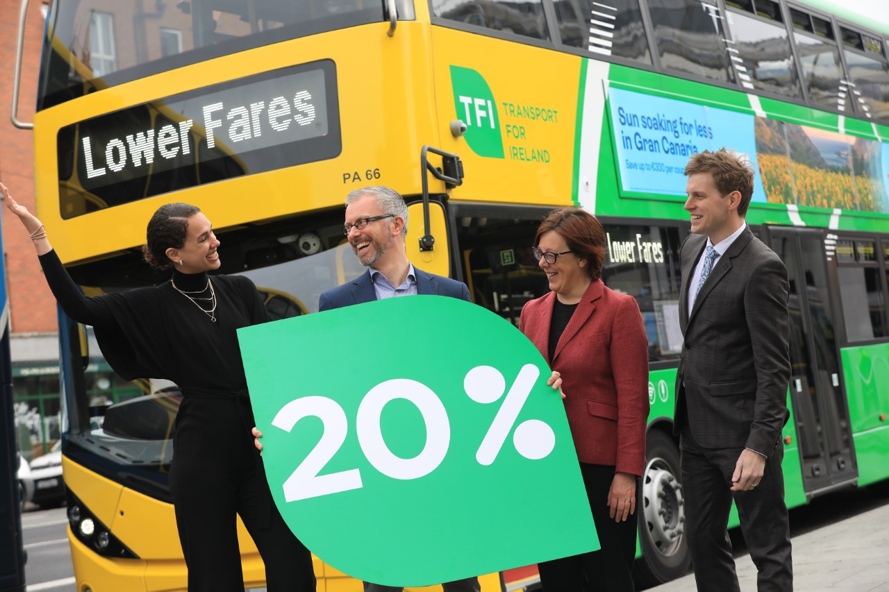 Minister Roderic O'Gorman launches the 20% public transport fare reduction