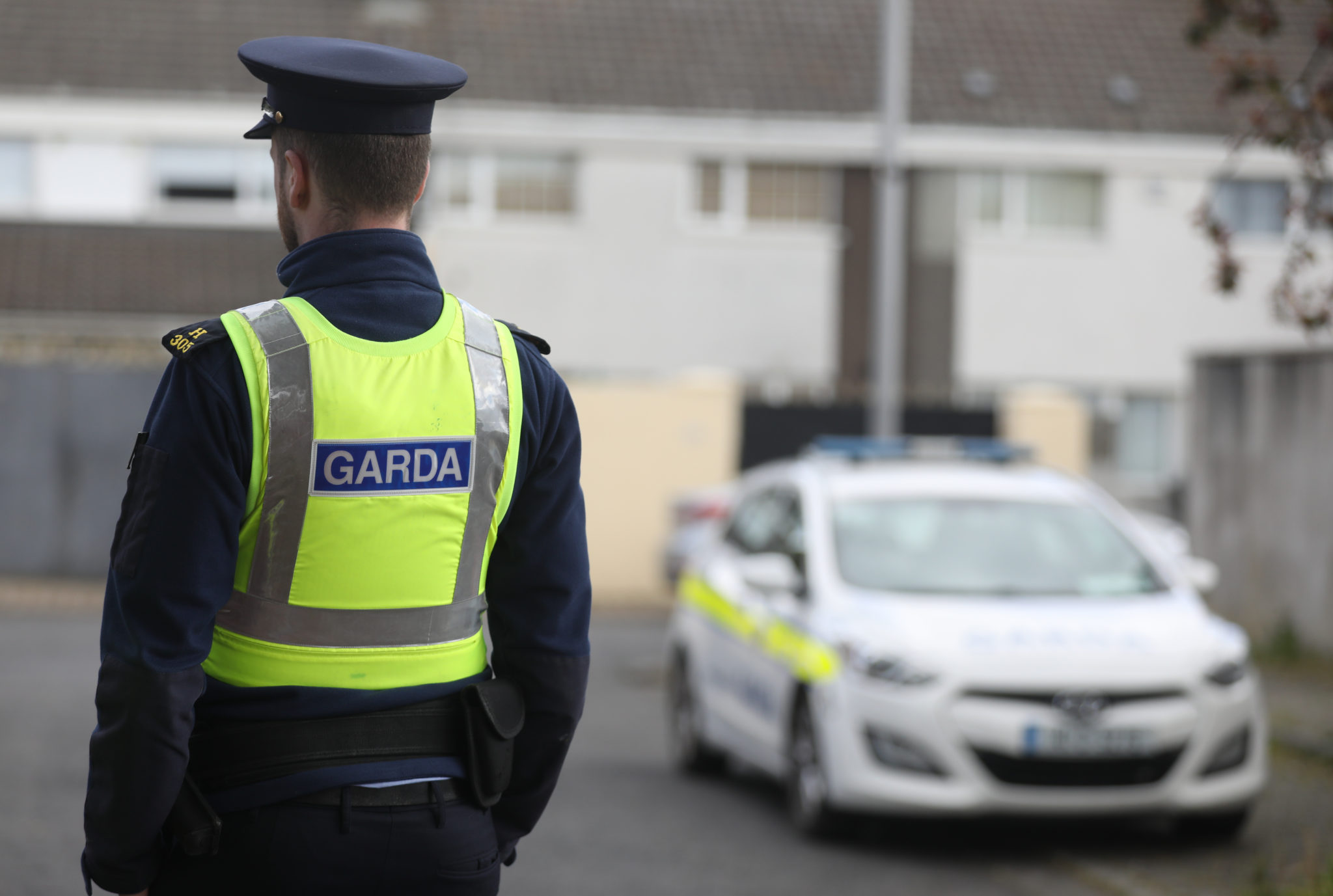 Gardaí are seen at Sandyhill Gardens, Ballymun where the body of Lisa Thompson (52) was discovered.