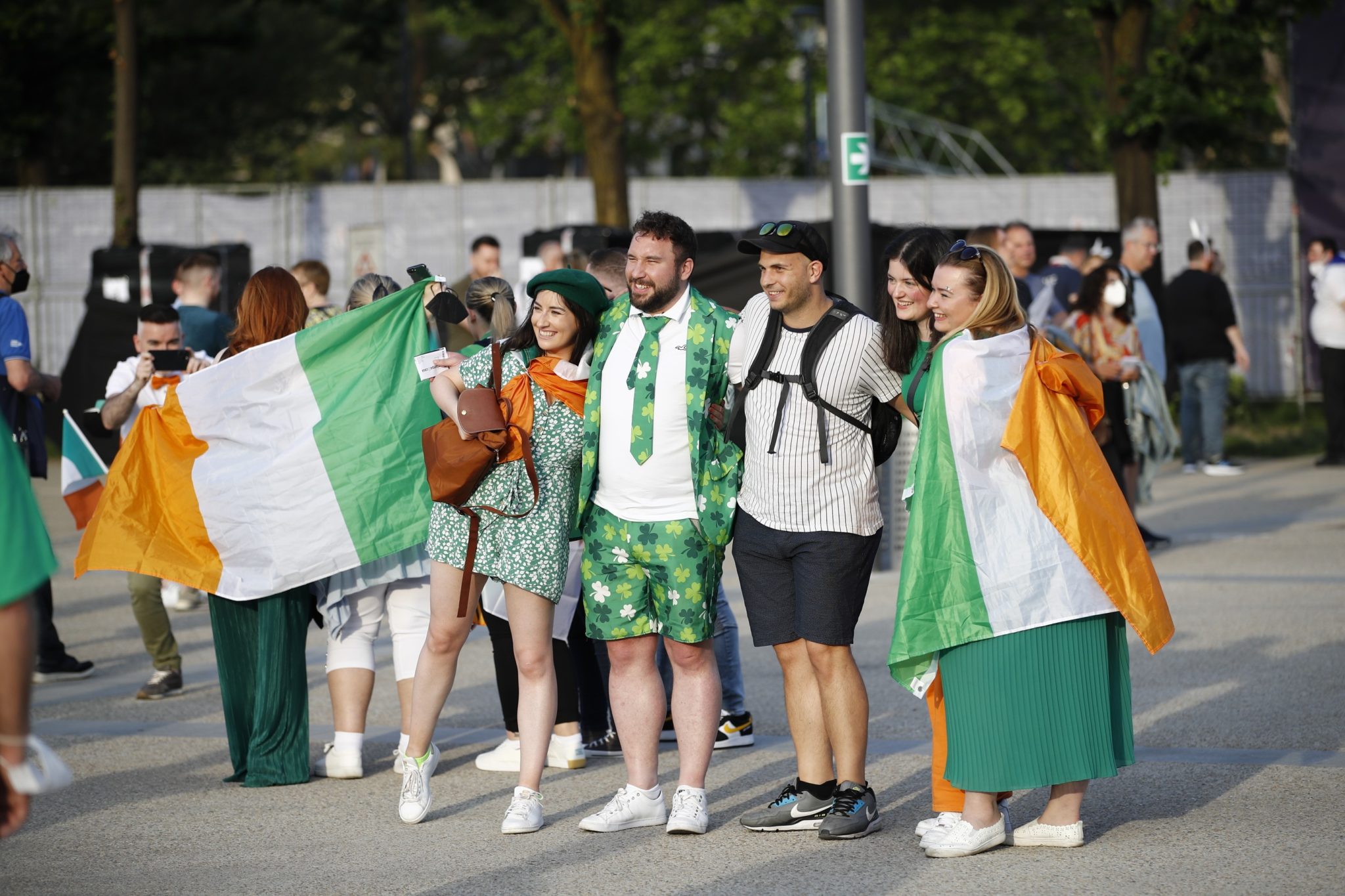 Excited fans ahead of the second Eurovision 2022 semi-final in Turin, Italy