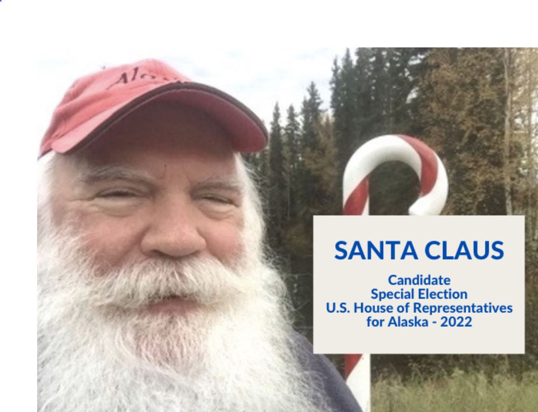Santa reminding people to vote