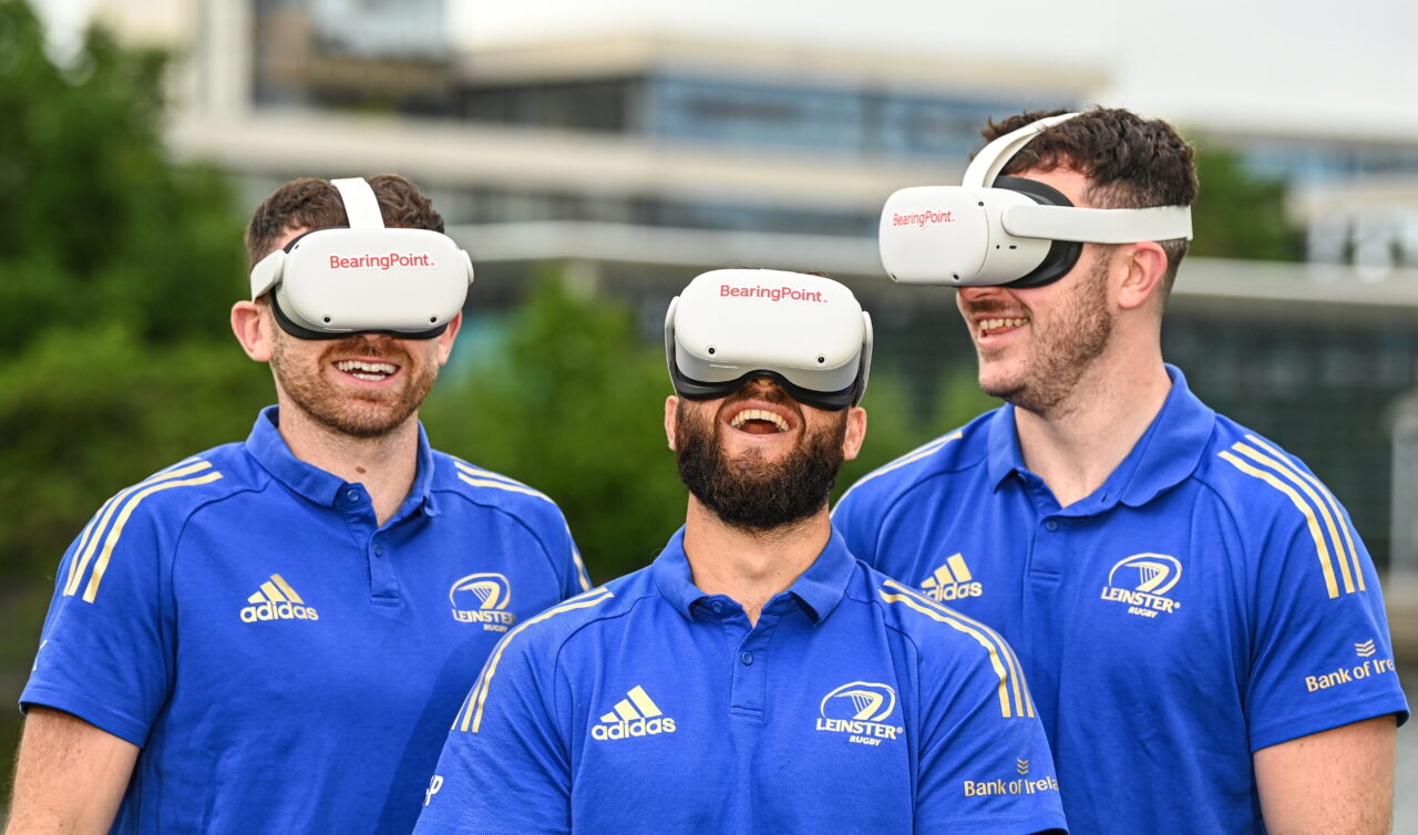 Leinster Rugby players Jamison Gibson-Park, Will Connors and Hugo Keenan. Image: Leinster Rugby