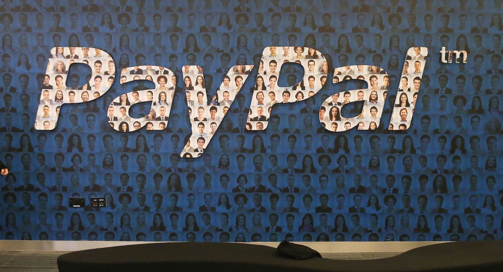 A Paypal logo is seen at offices in Dundalk, Co Louth in February 2016.