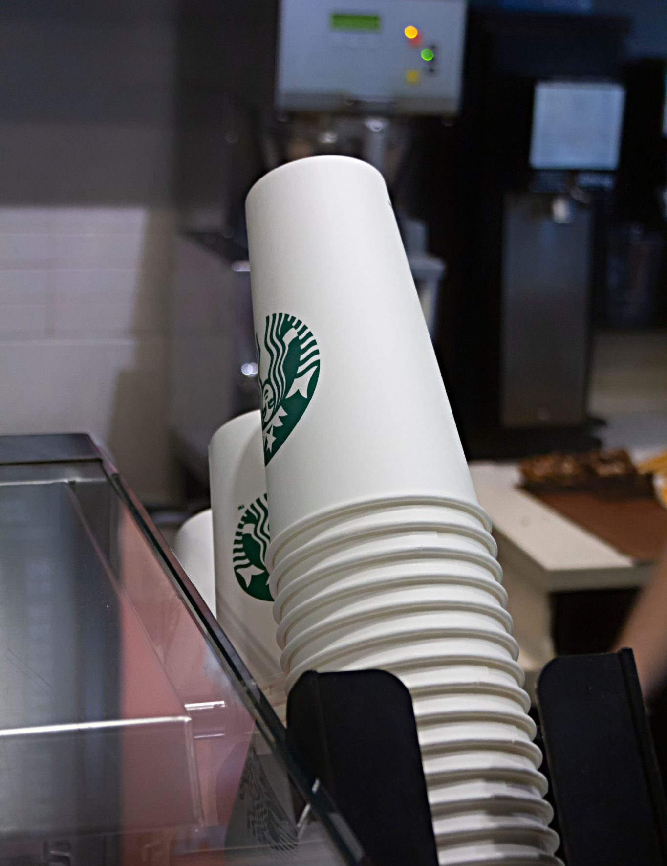 Starbucks disposable paper cups are seen in October 2020.