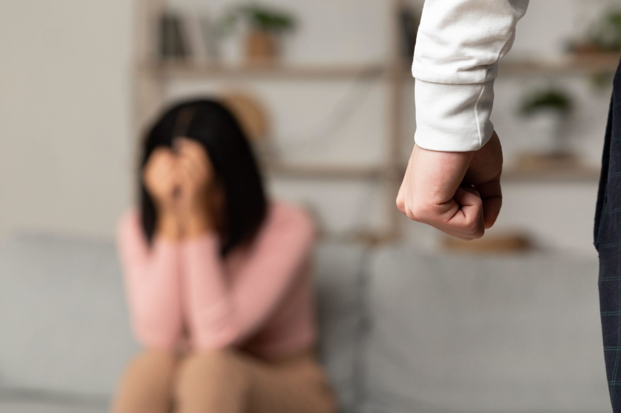 Staged file photo depicts a domestic violence situation.