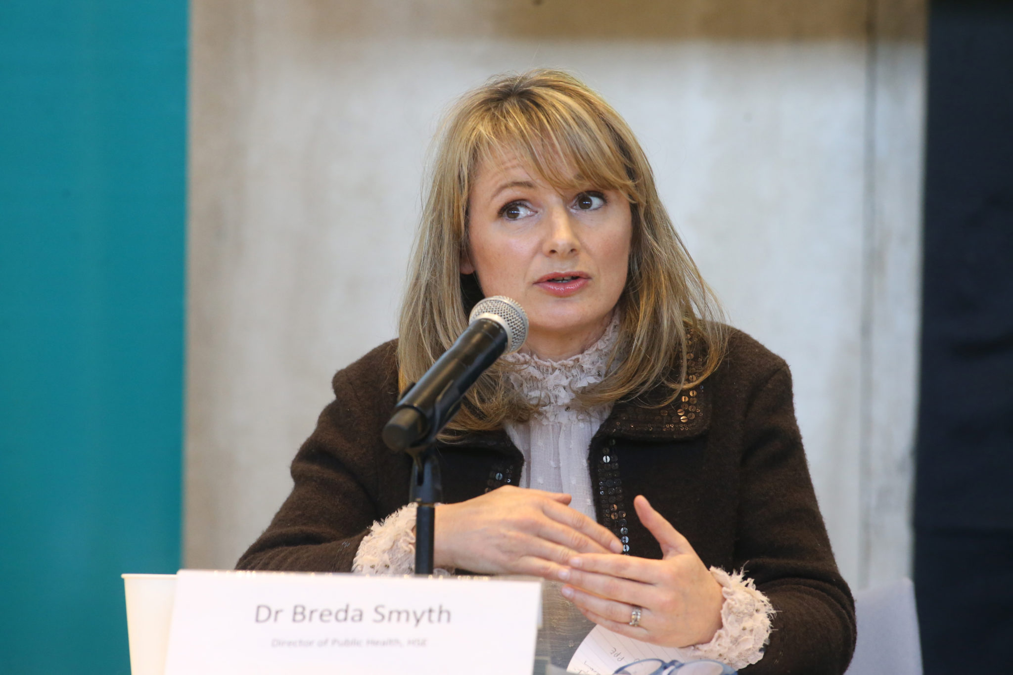 Breda Smyth is seen in April 2020 at a briefing of the National Public Health Emergency Team (NPHET) in the Department of Health.