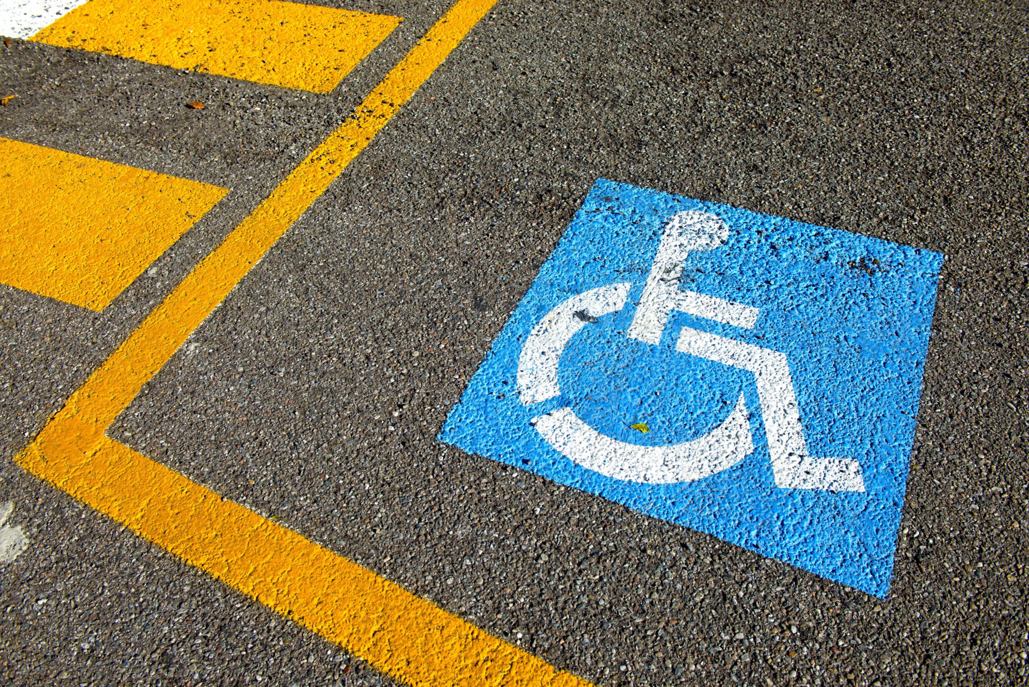 A disability parking spot is seen in Italy in November 2013.
