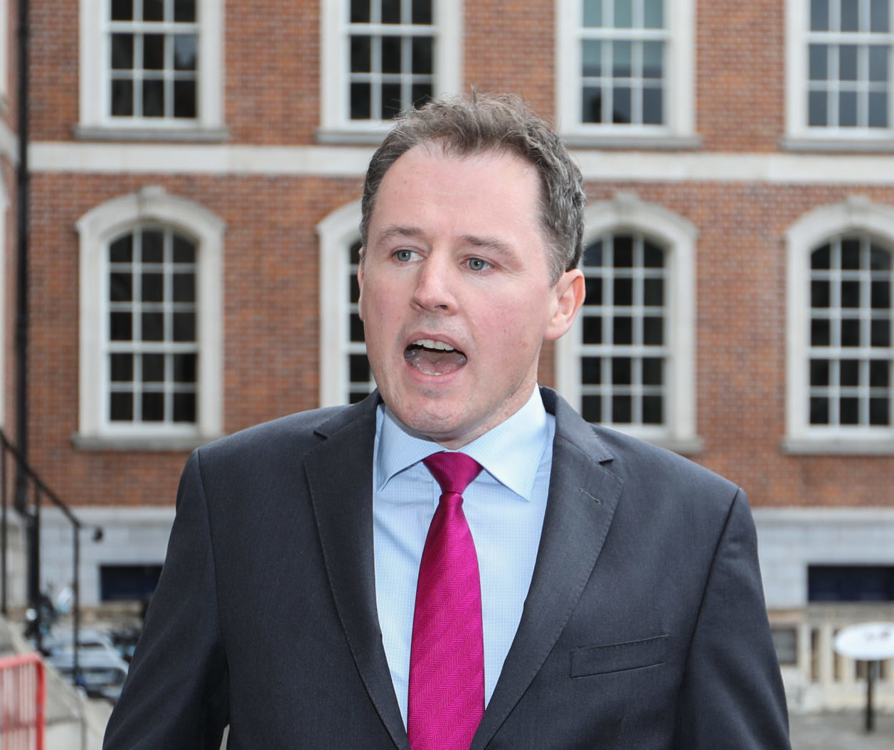 Minister for Agriculture Charlie McConalogue speaking to the media as he arrived at Dublin Castle for a Cabinet meeting in May 2022.
