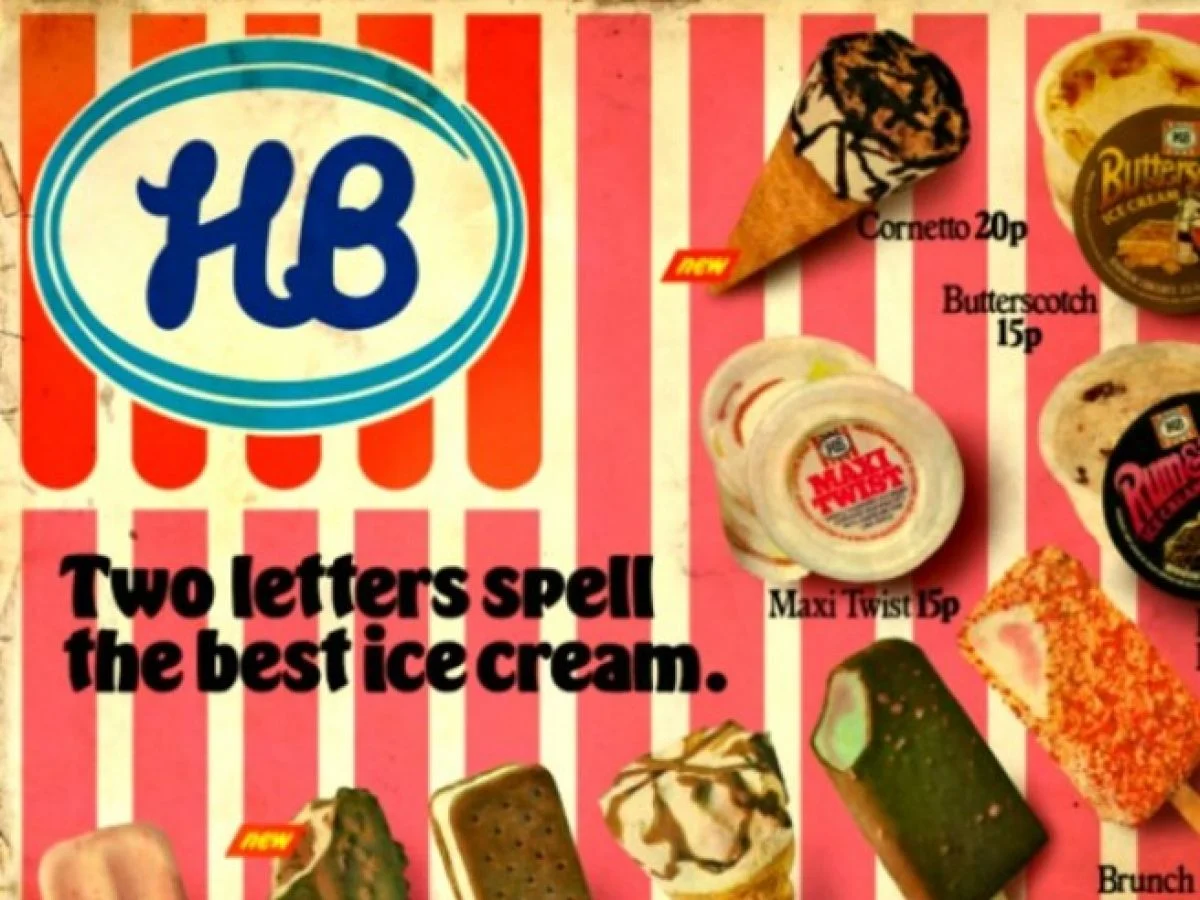 An old advert for HB ice-cream