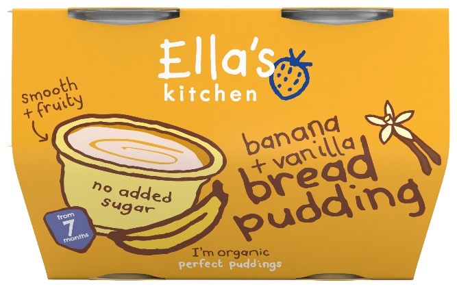 Ella’s Kitchen Banana and Vanilla Bread Pudding. Image: FSAI