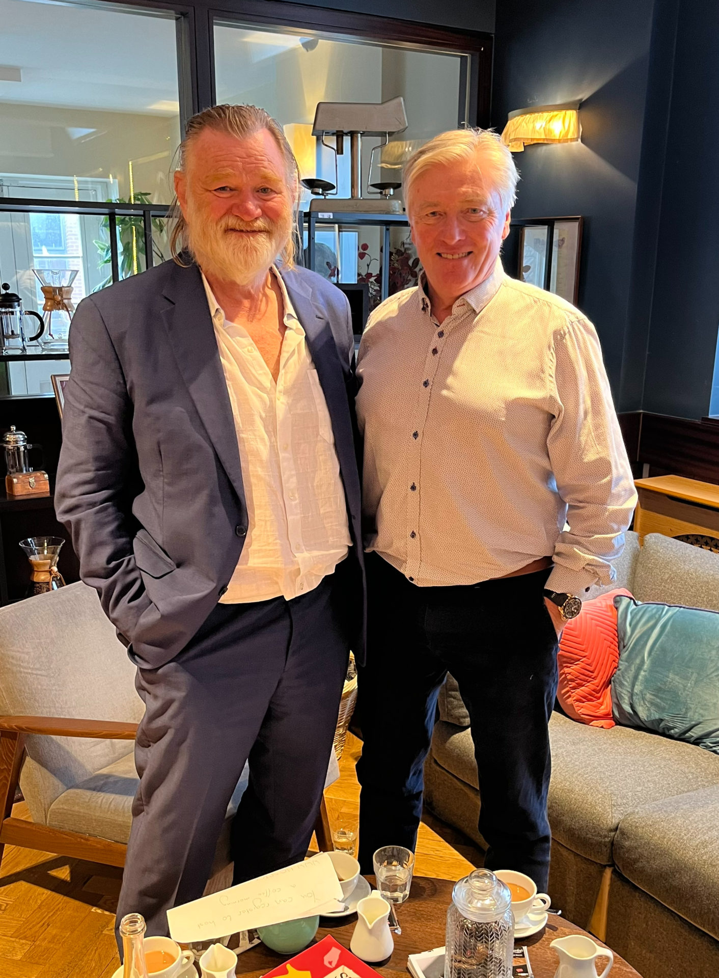 Brendan Gleeson in Bewley’s with Pat Kenny. Image: Ciara Treacy/Newstalk