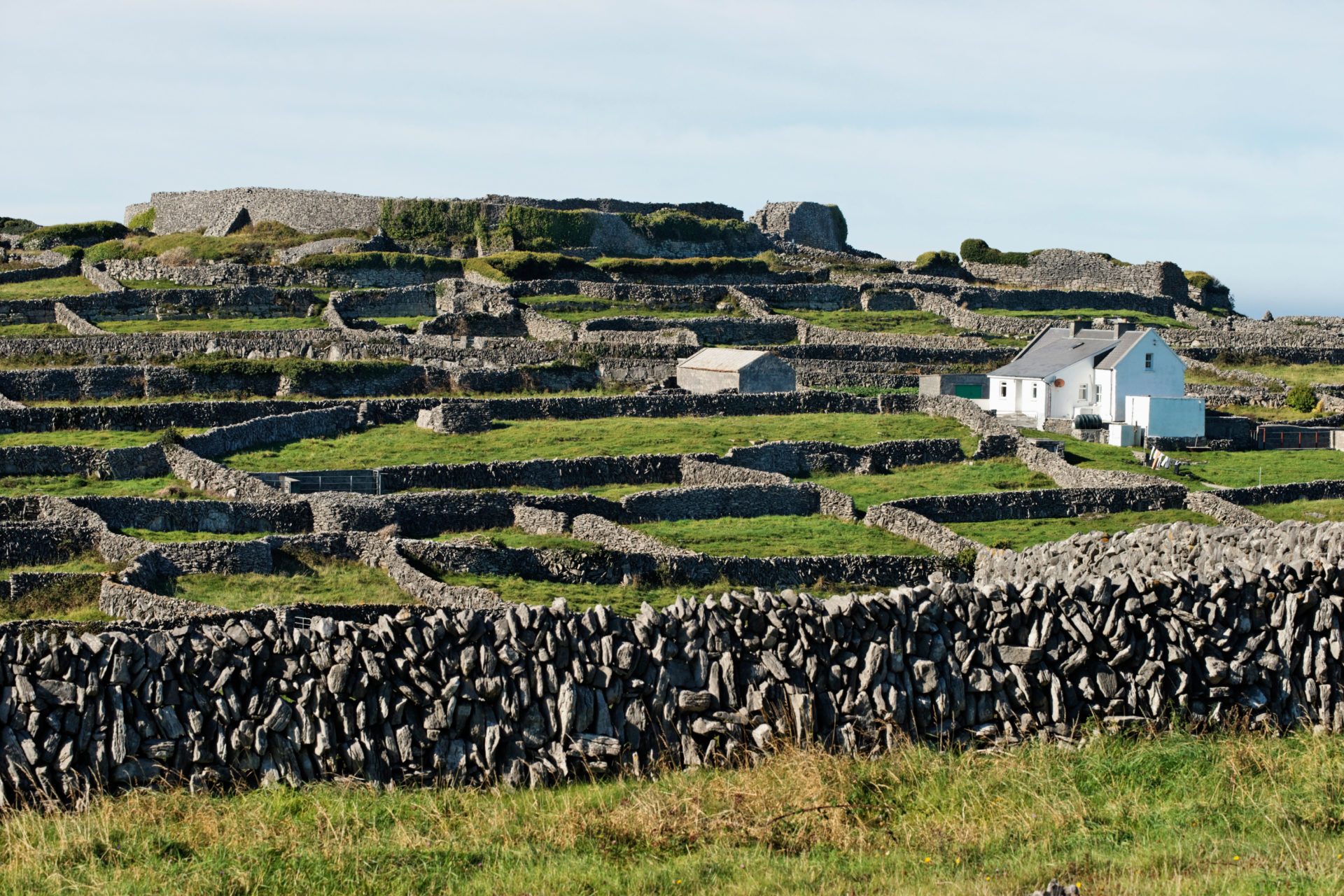 Dun Chonchuir ring fort, Carrownlisheen, Inis Meáin, Aran Islands. Image: David Robertson / Alamy Stock Photo