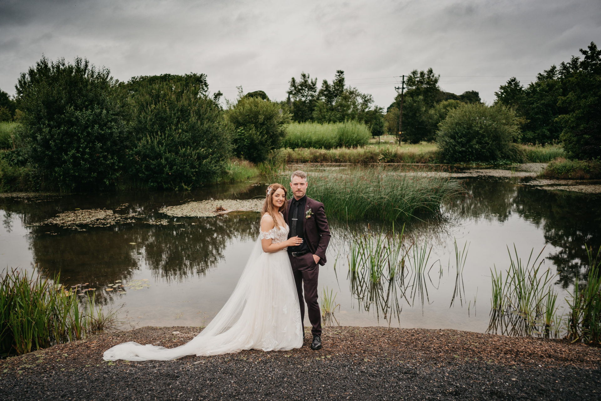 Shane Hunter and Briona Reynolds on their wedding day. Image: Moat Hill Photography