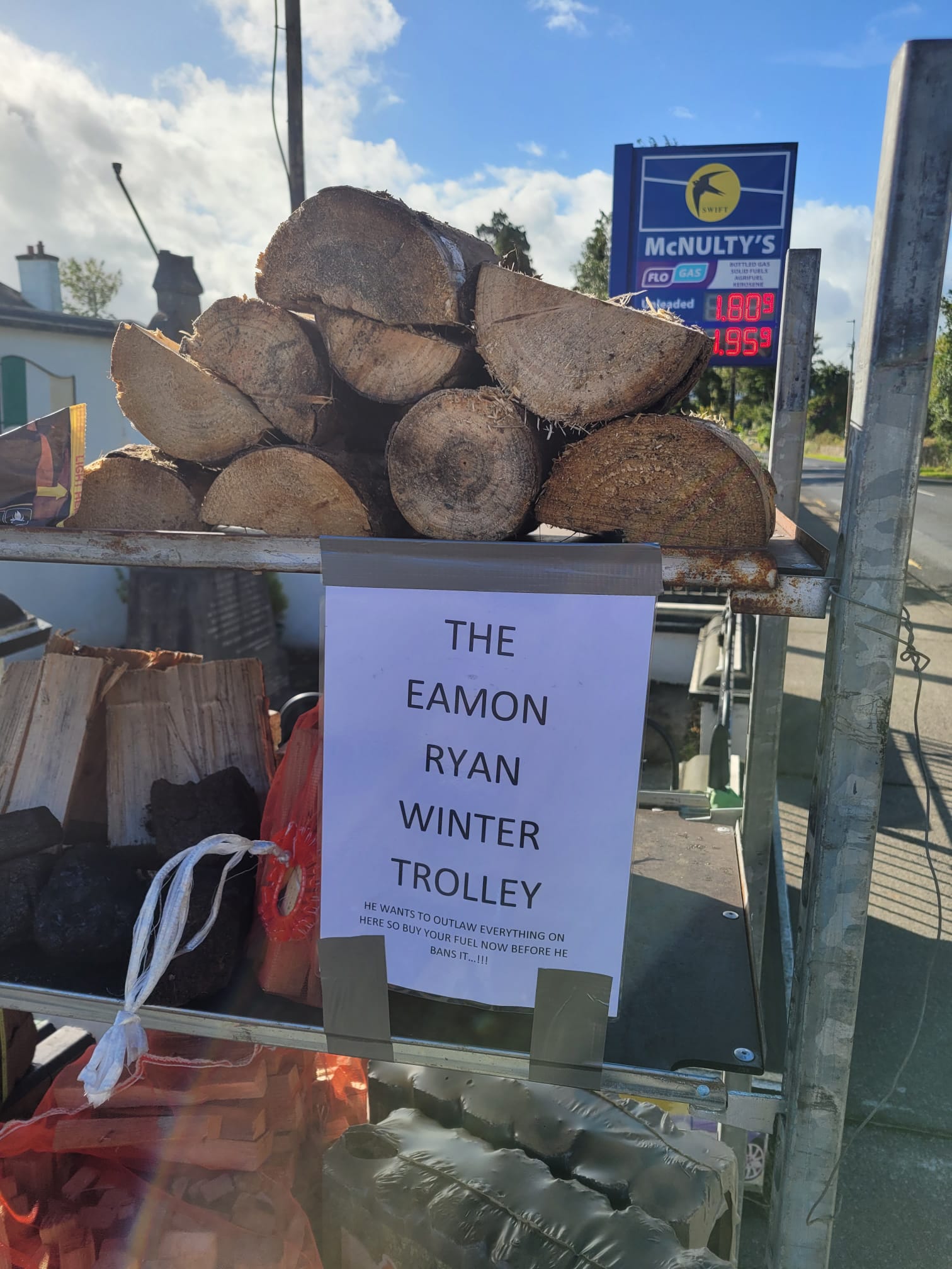 The ‘Eamon Ryan Winter Trolley’ at McNulty Fuels in Hospital, County Limerick. Image: McNulty Fuels