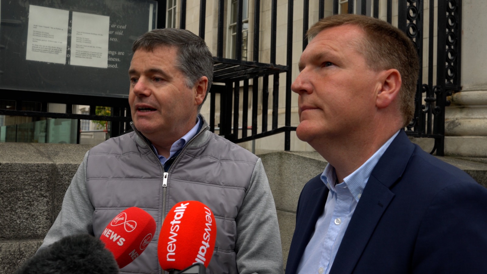 The Finance Minister Paschal Donohoe and Public Expenditure Minister Michael McGrath. Image Tom Douglas/Newstalk