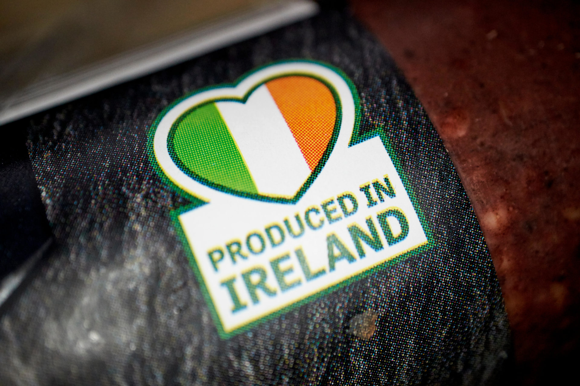 A Produced in Ireland label on own-brand food items