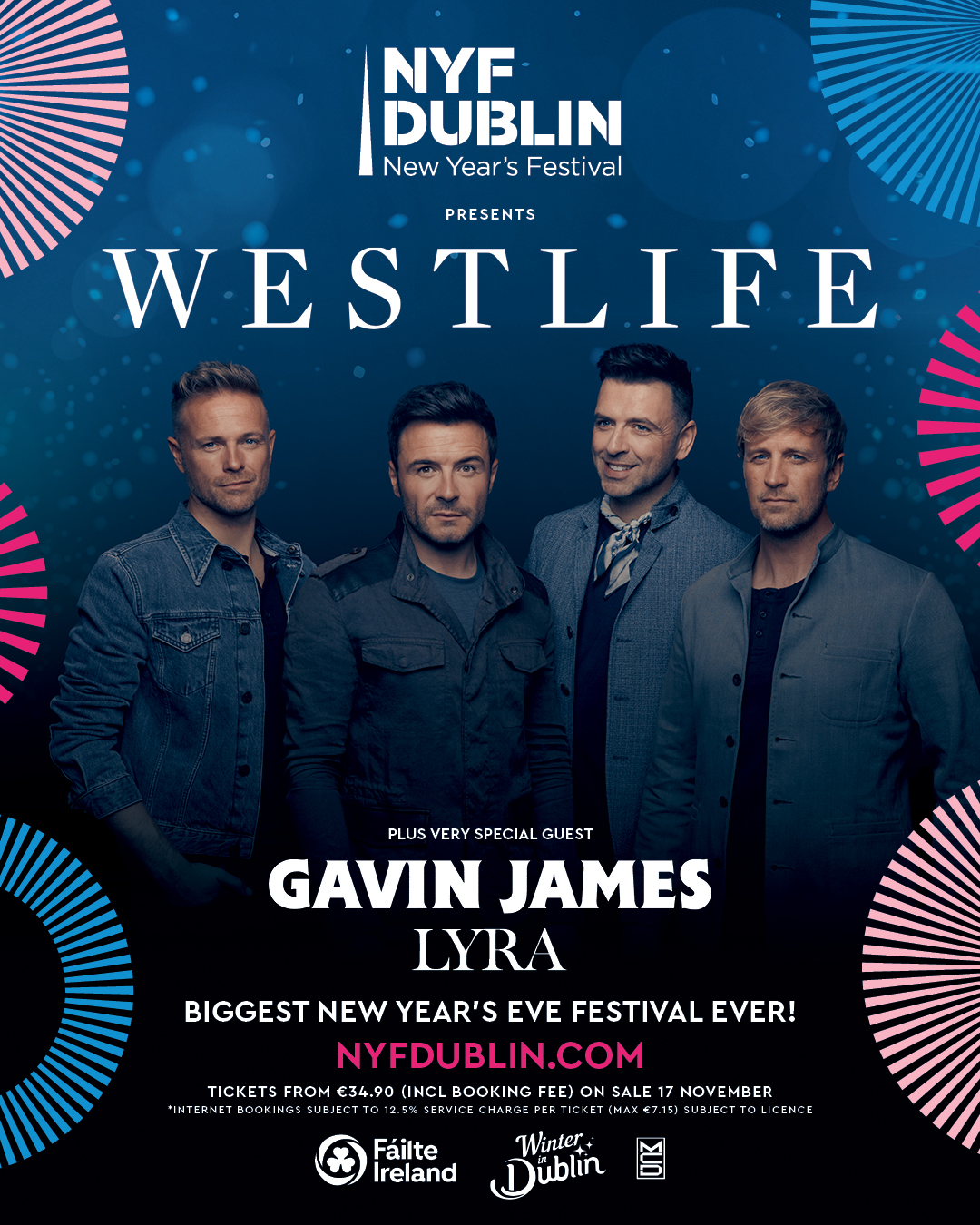 Westlife To Headline NYF Dublin Celebrations 