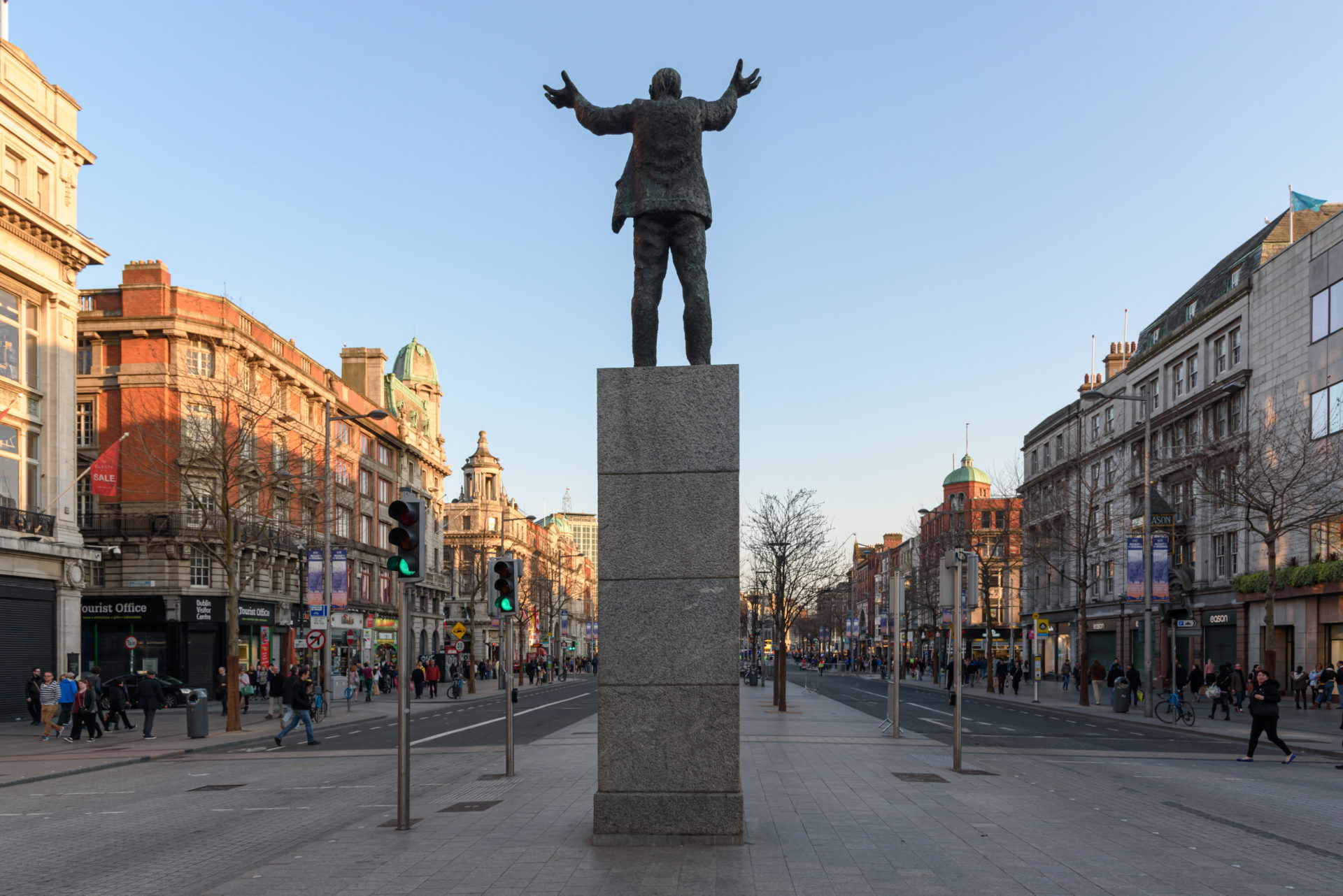 The Jim Larkin statue on O'Connell street. 