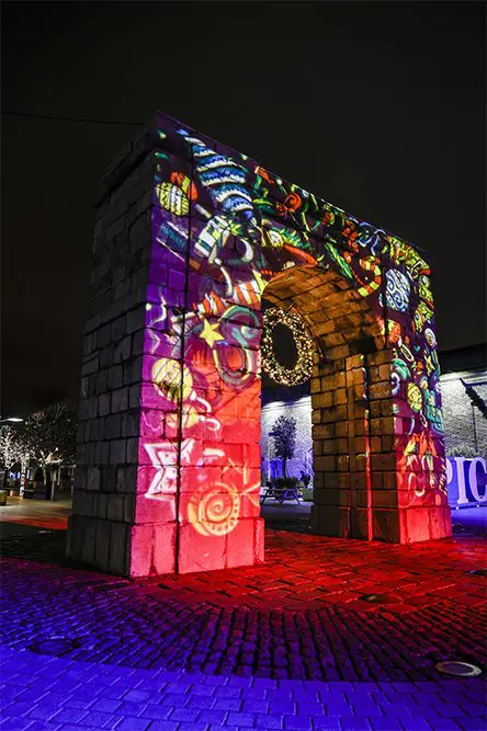 Triumphal Arch Dublin Winter Lights